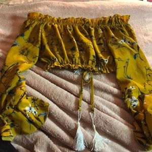 long sleeve flower crop top